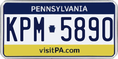 PA license plate KPM5890