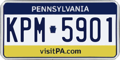 PA license plate KPM5901