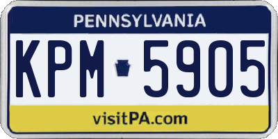 PA license plate KPM5905