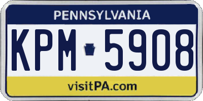 PA license plate KPM5908