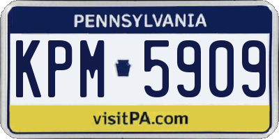 PA license plate KPM5909