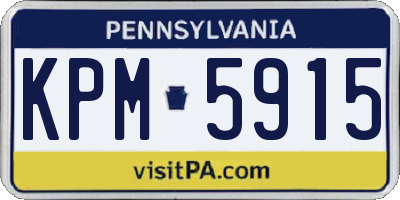 PA license plate KPM5915