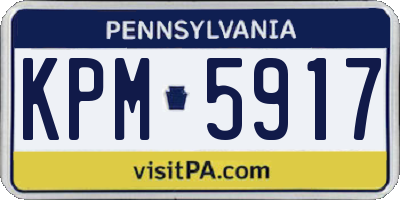 PA license plate KPM5917