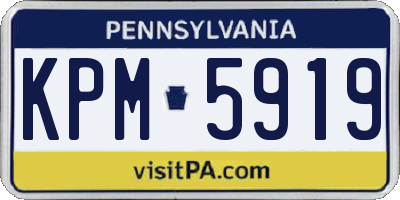 PA license plate KPM5919