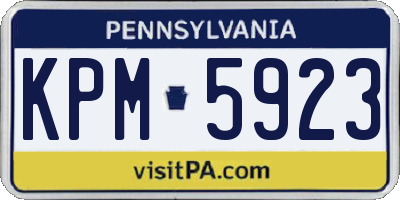 PA license plate KPM5923
