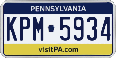 PA license plate KPM5934