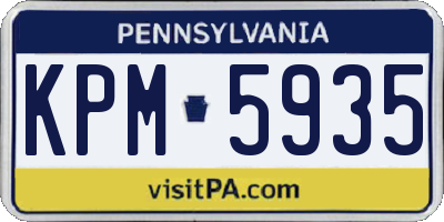 PA license plate KPM5935