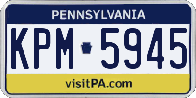PA license plate KPM5945