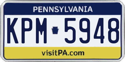 PA license plate KPM5948