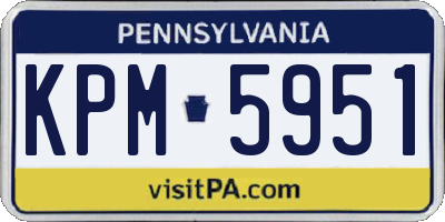 PA license plate KPM5951