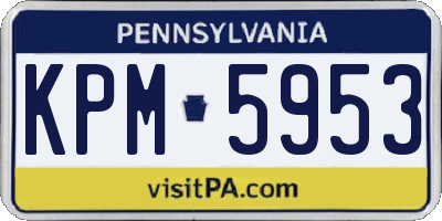 PA license plate KPM5953
