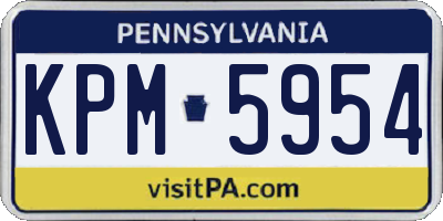 PA license plate KPM5954
