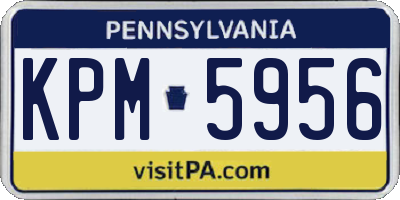 PA license plate KPM5956