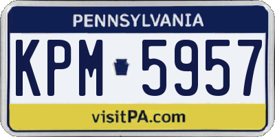 PA license plate KPM5957