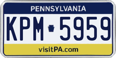 PA license plate KPM5959
