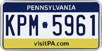 PA license plate KPM5961