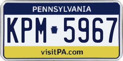 PA license plate KPM5967