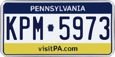 PA license plate KPM5973