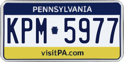 PA license plate KPM5977