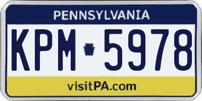 PA license plate KPM5978