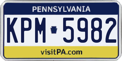 PA license plate KPM5982