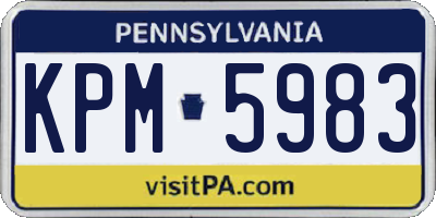 PA license plate KPM5983