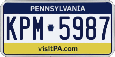 PA license plate KPM5987