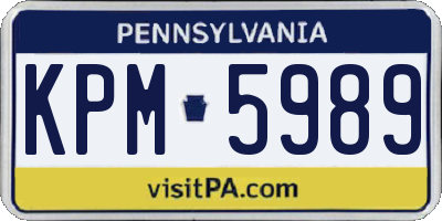 PA license plate KPM5989