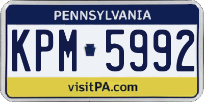 PA license plate KPM5992