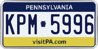PA license plate KPM5996