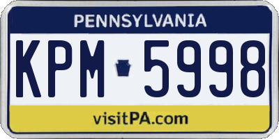 PA license plate KPM5998