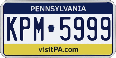 PA license plate KPM5999