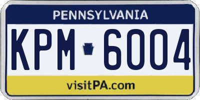 PA license plate KPM6004