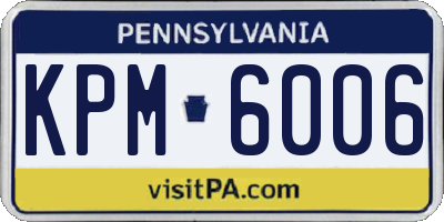 PA license plate KPM6006