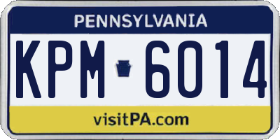 PA license plate KPM6014