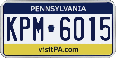 PA license plate KPM6015