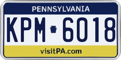 PA license plate KPM6018