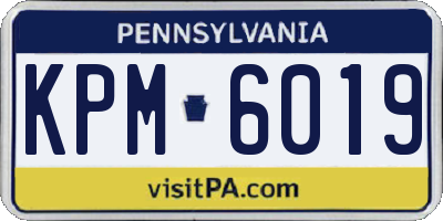 PA license plate KPM6019