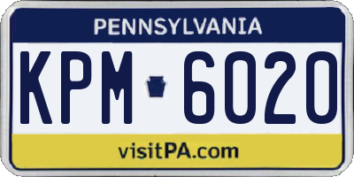 PA license plate KPM6020