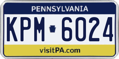 PA license plate KPM6024