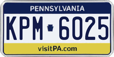 PA license plate KPM6025