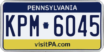 PA license plate KPM6045