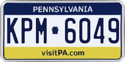 PA license plate KPM6049