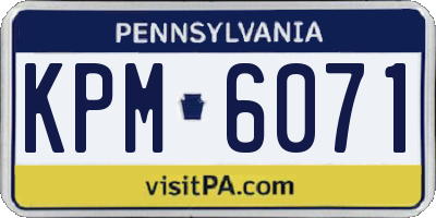 PA license plate KPM6071