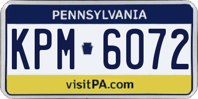 PA license plate KPM6072