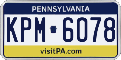 PA license plate KPM6078