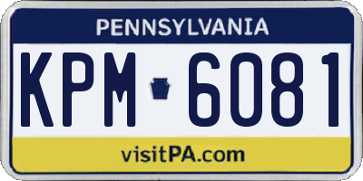 PA license plate KPM6081