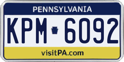 PA license plate KPM6092