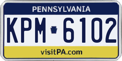 PA license plate KPM6102
