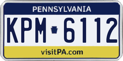 PA license plate KPM6112